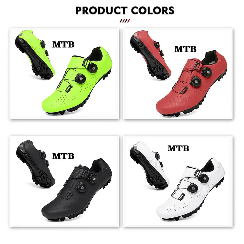 Zapatillas de Ciclismo MTB de Hombre, Botas de Ciclismo de Carretera Deportivas, Zapatillas de Velocidad Planas para Competición, Zapatillas de Montaña para Senderismo, Calzado de Bicicleta, Zapatillas de Ciclismo con Pedal SPD