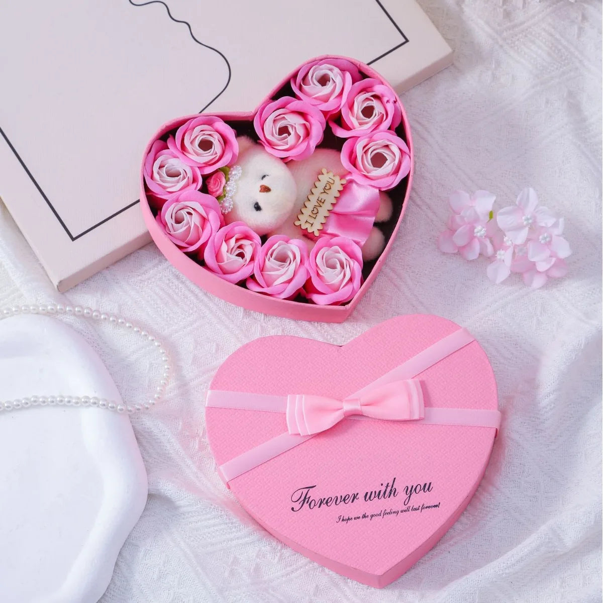 Caja de regalo de jabón Oso Rosa