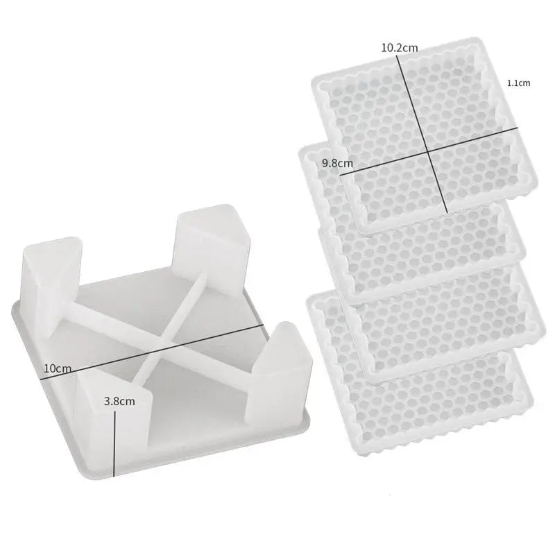 Moules en silicone pour dessous de verre, rayures carrées, pour tasse à thé, plateau, moule en silicone, résine époxy, artisanat fait main, moulage, décoration d'intérieur