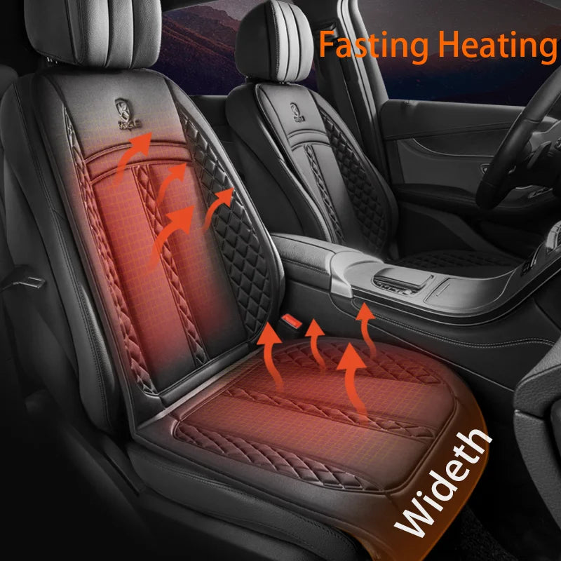 Universal 12V Car Seat Heating Pad Soft Heated Car Seat Cover Upgraded Wideth Warm Winter Car Seat Protector Car Accessories