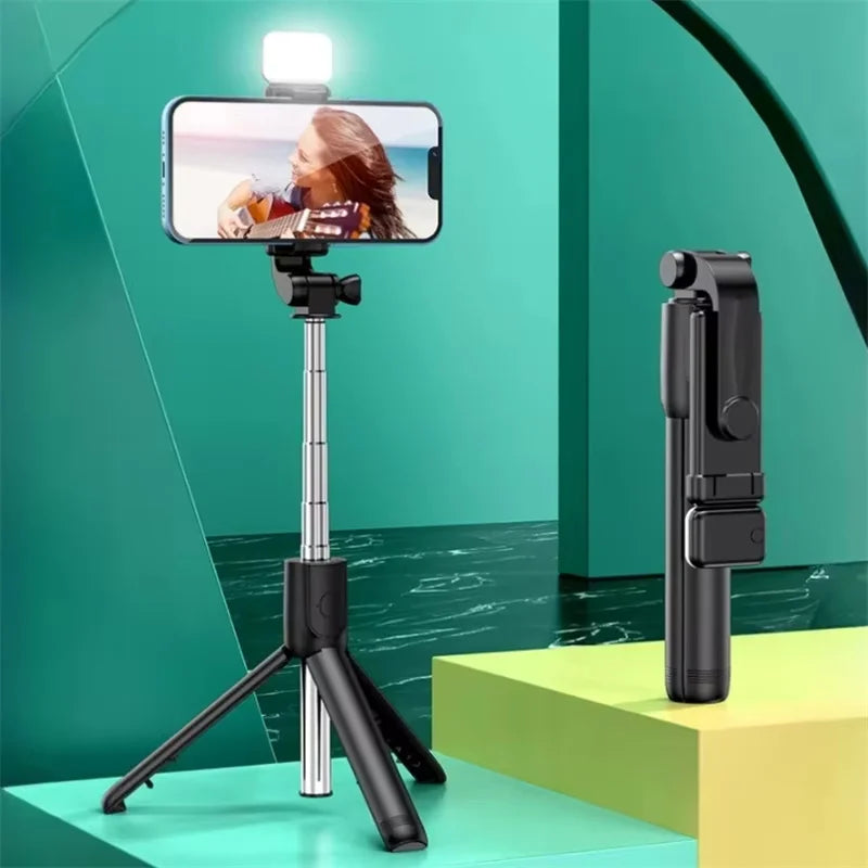 MEUYAG Magnetic Extendable Selfie Stick Tripod Holder Stand with Bluetooth Wireless Remote for Magsafe IPhone Android Monopod