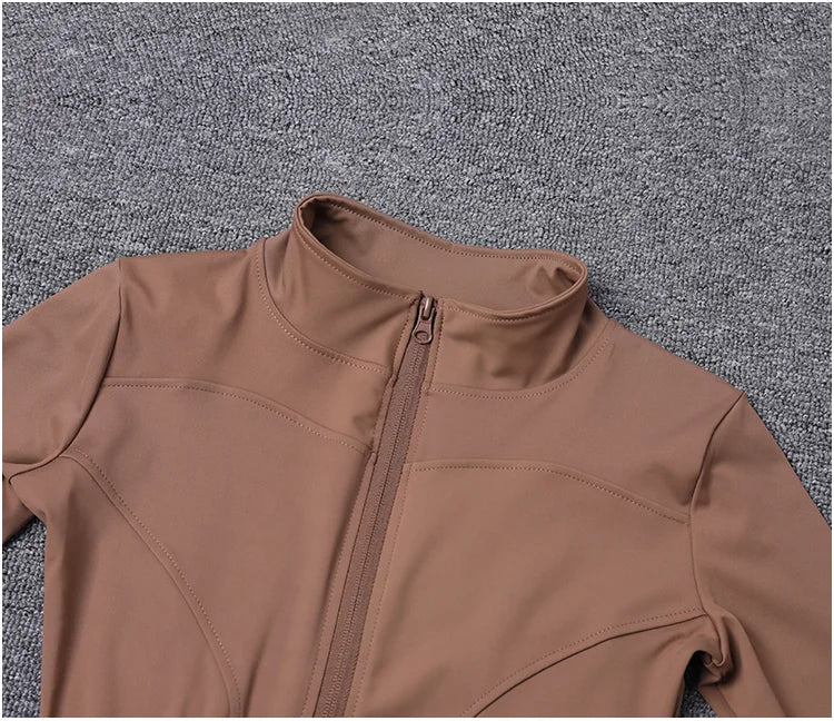 Chaqueta deportiva para mujer, camisa de manga larga, abrigo para hacer ejercicio, ropa de gimnasio, ropa deportiva para yoga