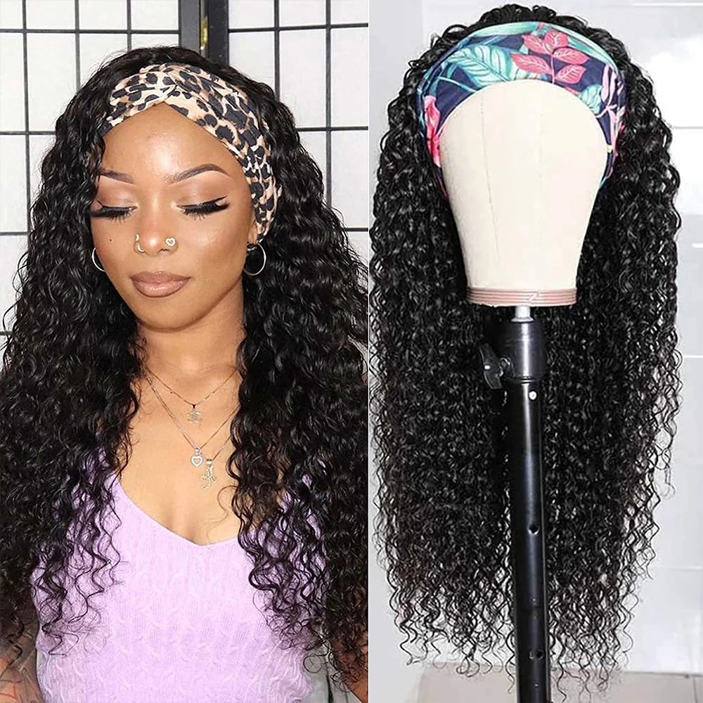 Headband Wig Human Hair Body Wave 40 Inch Glueless No Sew Headband Wigs On Clearance Sale Brazilian Virgin Hair 200% Dencity Wear and Go Headband Wigs for Black Women Natural Color Beginner Friendly