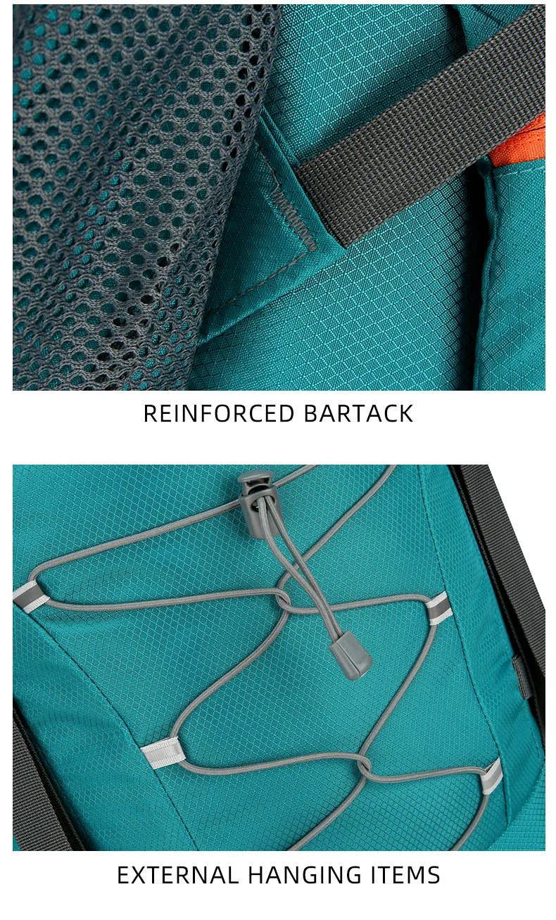 Mochila de senderismo, bolsa de camping, montañismo con funda impermeable para lluvia, mochila de día para hombres y mujeres, mochila de viaje al aire libre, pesca