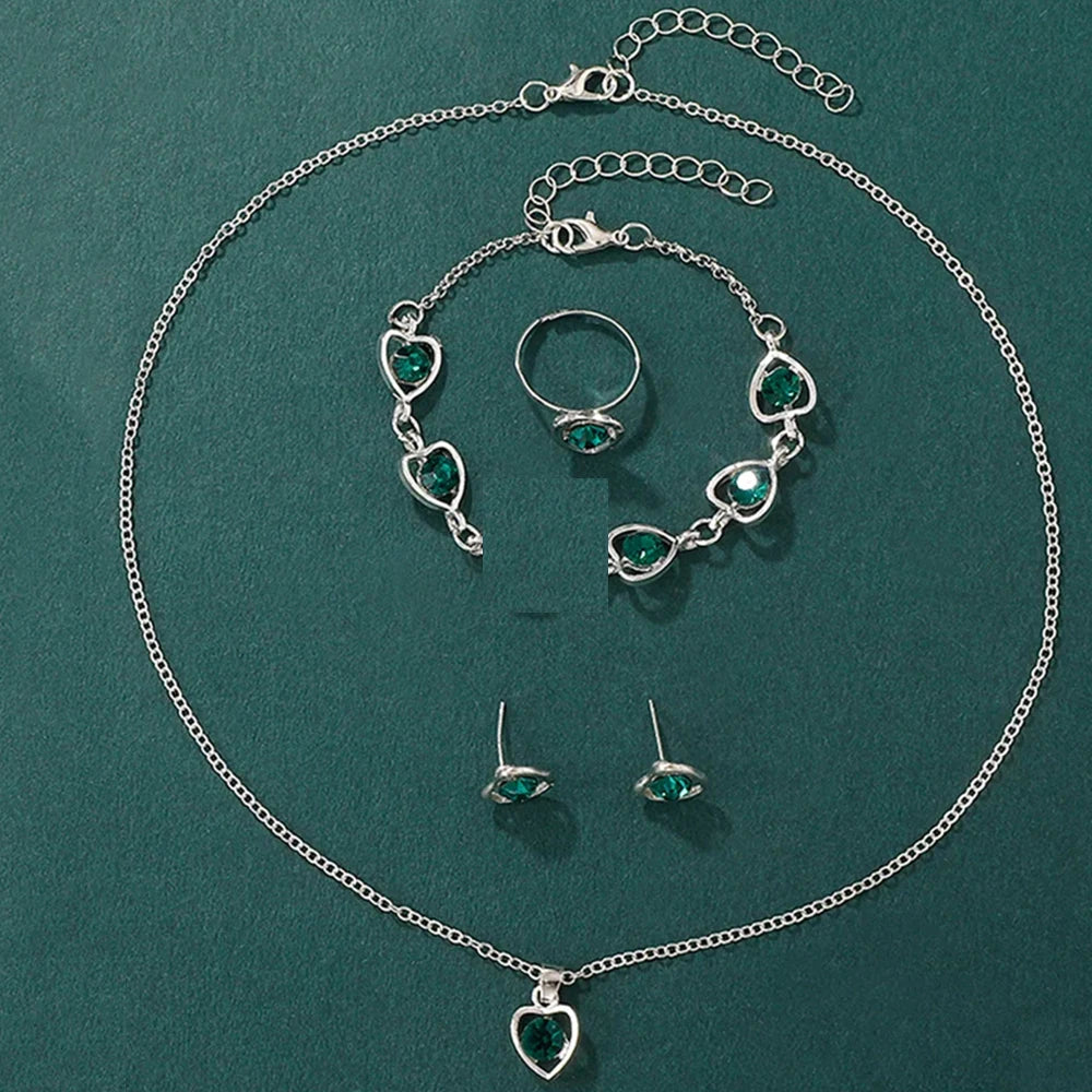 Montre et bijoux pour femme avec strass en forme de cœur – Élégant, intemporel et luxueux