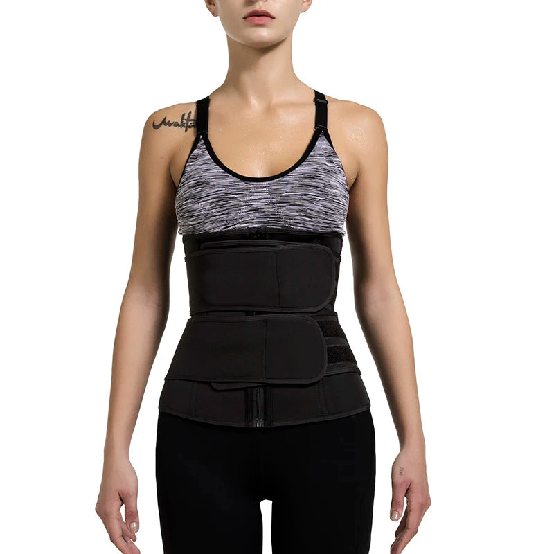 Women Waist Trimmer Tripple Belts Body Shaper Trainer Shapewear Girdle Tummy Control Slimming Fat Burning Postpartum Sheath Belt