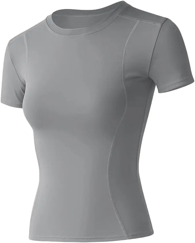 Camisetas de manga corta para entrenamiento de mujer, yoga y atletismo
