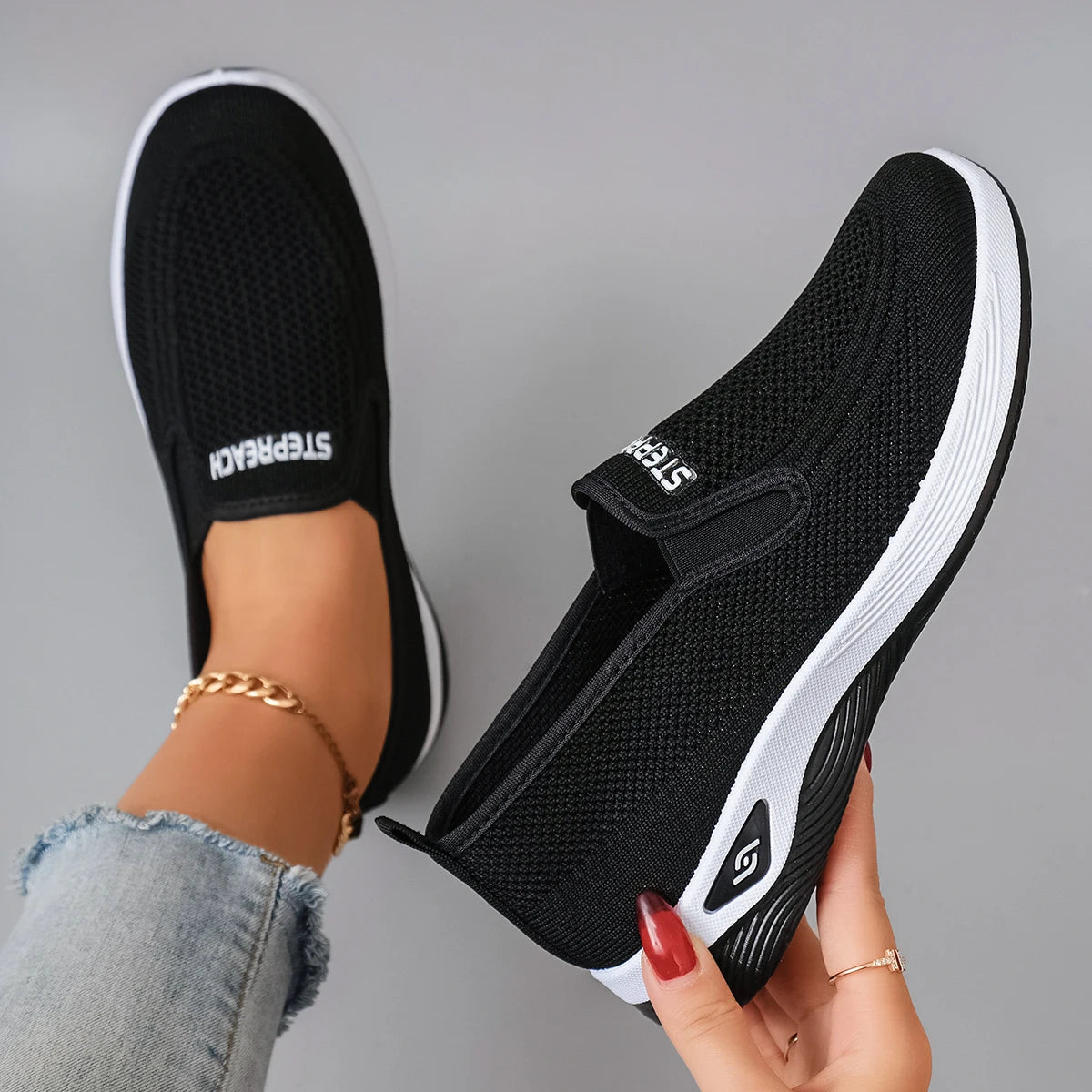 Zapatos planos de malla transpirable de verano para mujer, zapatillas deportivas informales para mujer, liquidación con envío gratis