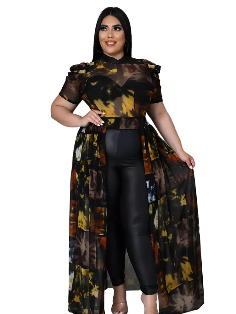 Blusas de mujer a la moda de verano elegante blusa de gasa talla grande tops 4xl 5xl venta al por mayor dropshipping