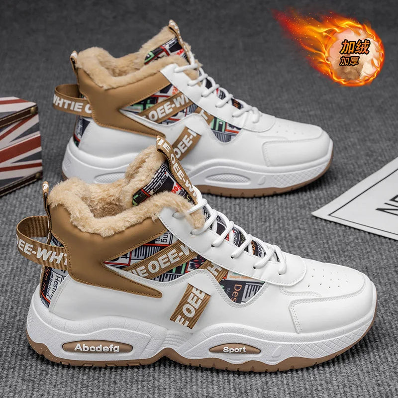 Varme fleece-høye støvler for menn