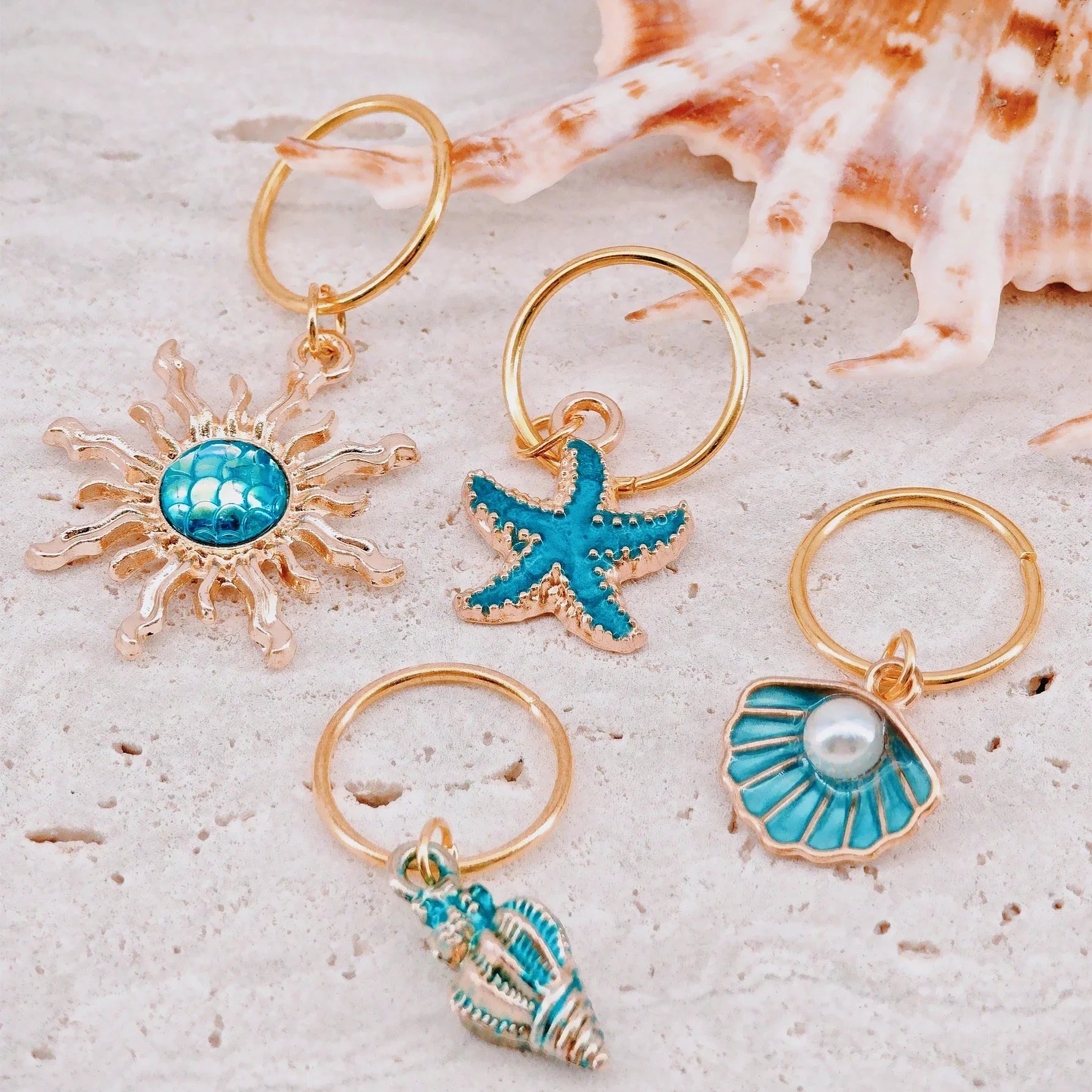 45 piezas de accesorios para el cabello con elementos marinos barrocos para rastas, joyas para el cabello de verano para bailes y fiestas, festival de música