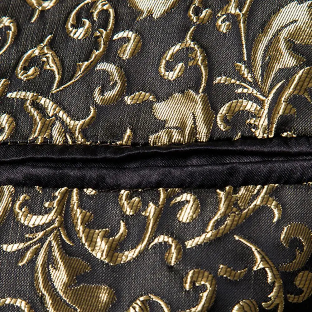 Chaqueta de hombre de lujo con jacquard, un botón, corte ajustado, cuello vuelto, de alta calidad, para bodas y banquetes