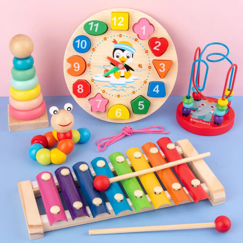 Jouets Montessori pour bébé, puzzles en bois 3D pour enfants, jeux d'apprentissage précoce pour bébé, jouets éducatifs en bois pour enfants, cadeaux d'anniversaire