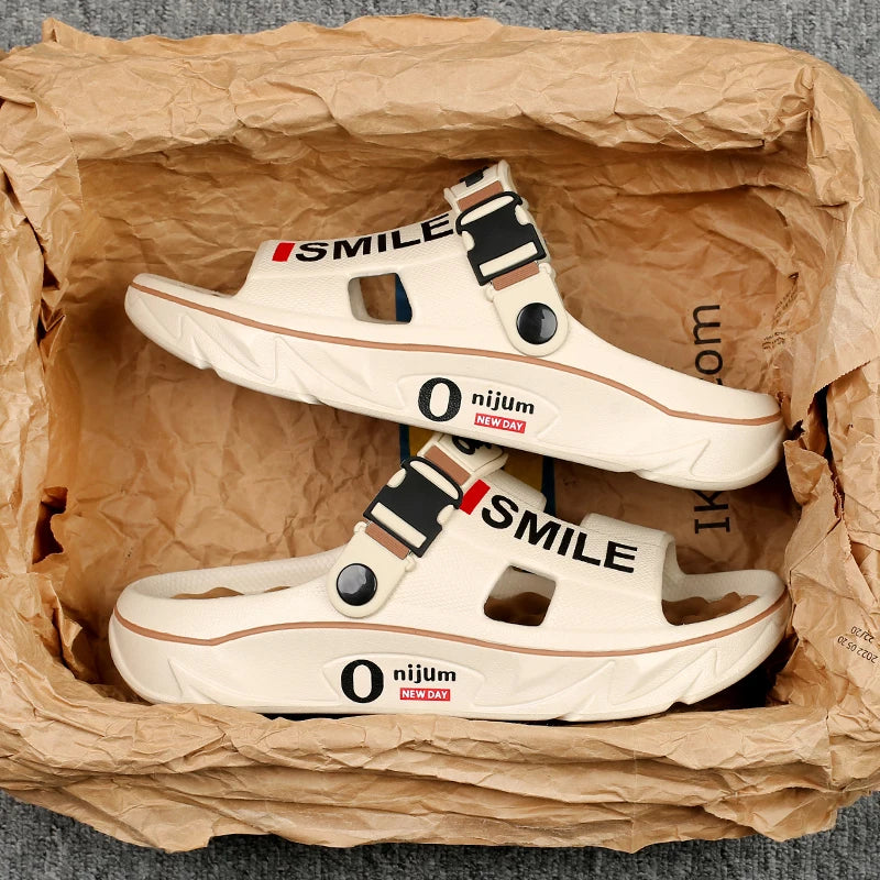 Nuevas Zapatillas de Masaje para Hombre, Sandalias Interiores y Exteriores, Cómodas Diapositivas Suaves de Playa, Zuecos, Zapatos Casuales para Hombre y Mujer, Zapatillas de Casa