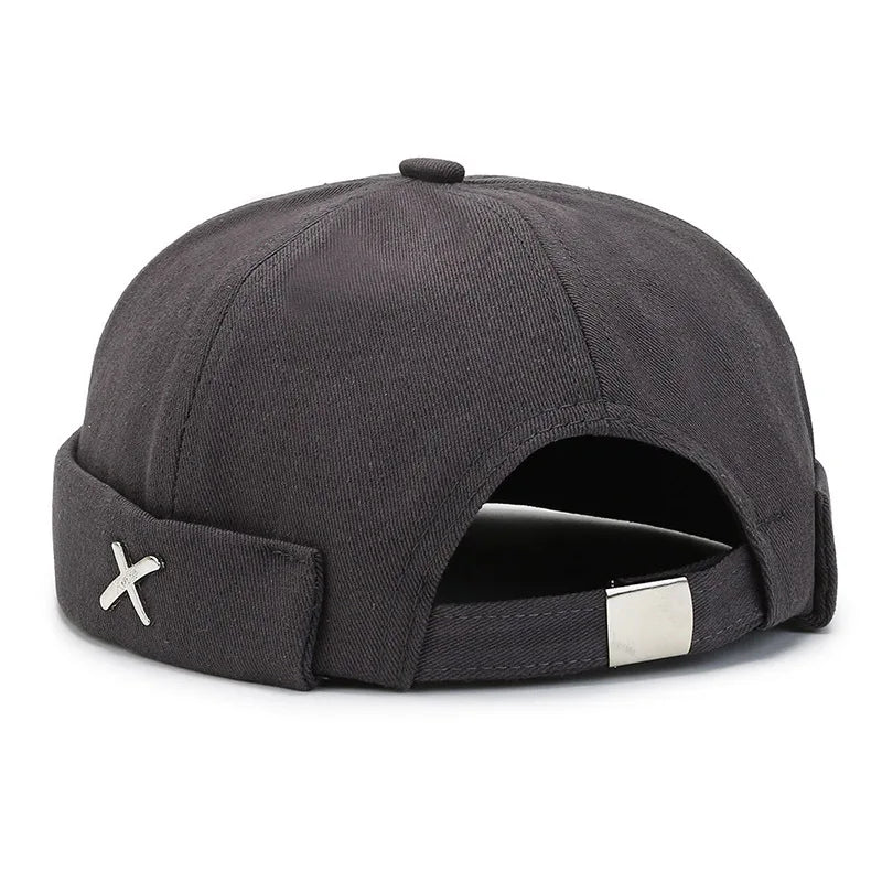 Gorro de punto vintage con bordado de palma para hombre, gorro docker, gorro de propietario de primavera, gorro sin ala unisex de Hip Hop, gorros ajustables