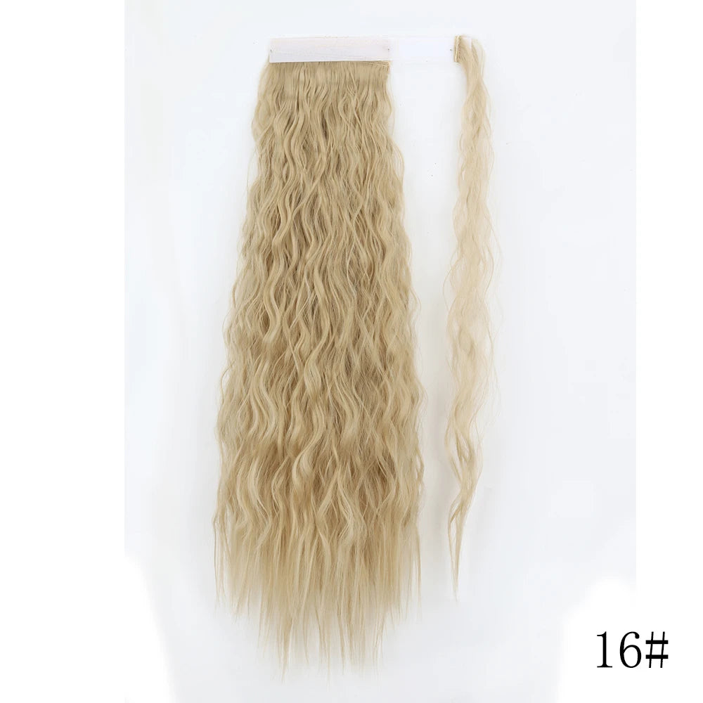 LISI GIRL Synthetic 22/34 Inches Wrap Ponytail Long Afro Curly Hair Extensions Hairpieces Pony Tail Fake Hair Heat Resistant