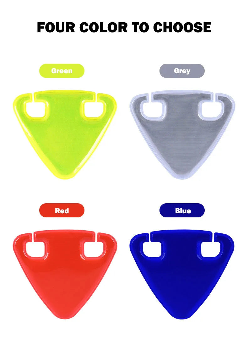 Lys sykkelreflektor bærbar landeveissykkelreflektor ultralett terrengsykkel TPU reflekterende trekantsykkeltilbehør