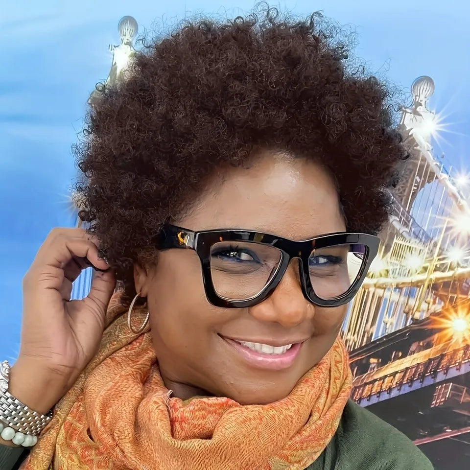 6" Afro Curly Pixie Wig (Brown/Black)