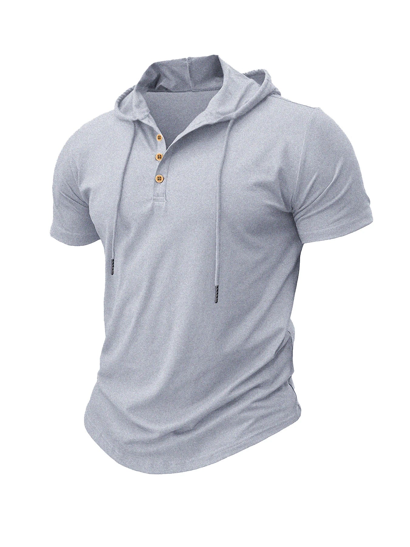 Men's T Shirt Summer Slim Fitness Hooded Short-Sleeved Tees Male Lightweight Hoodie Fitness Breathable Sports Tops