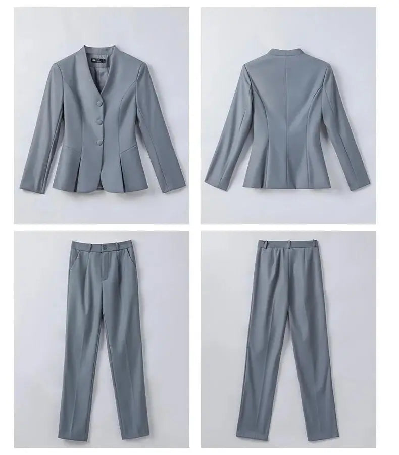 Trajes de falda de negocios para mujer, de primavera, formales, uniformes, blazers femeninos para mujer, conjuntos profesionales para oficina