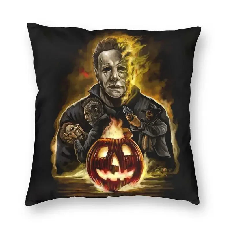 Funda de almohada cuadrada Michael Myers Halloween Horror Movie para decoración del hogar, funda de cojín con estampado 3D para sofá, funda de almohada de moda