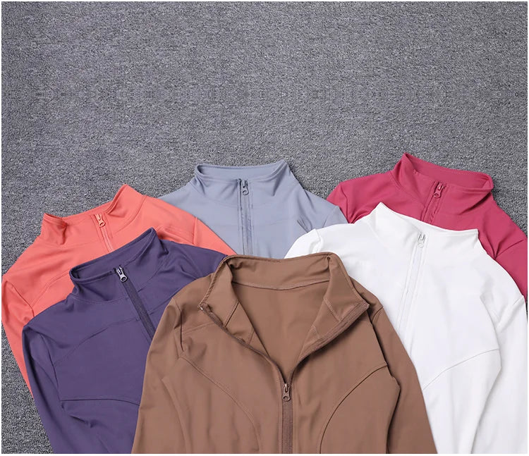 Chaqueta deportiva para mujer, camisa de manga larga, abrigo para hacer ejercicio, ropa de gimnasio, ropa deportiva para yoga