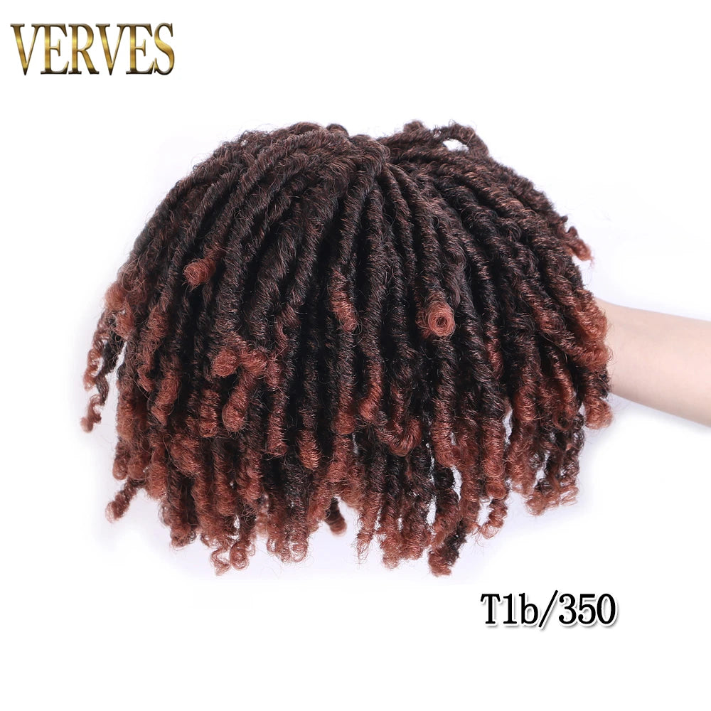 VERVES Dreadlocks Synthétiques Noirs Perruque Dreadlocks Demi-Clip Topper Tresses au Crochet 6 Pouces Courtes Perruque Femme Gris Marron