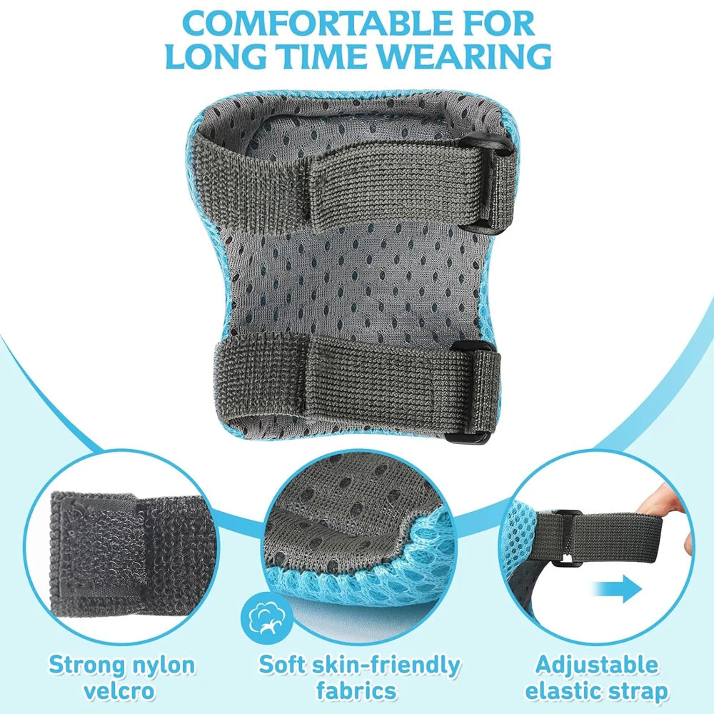 Juego de equipo de protección 6 en 1 para niños, rodilleras para niños de 3 a 10 años, rodilleras y coderas para niños pequeños con protectores de muñeca para patinar y andar en bicicleta