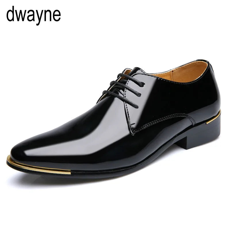 zapatos formales hombre clásicos Charol zapatos de boda hombre oficina coiffeur moda italiana zapatos de vestir hombre piel erkek ay 657