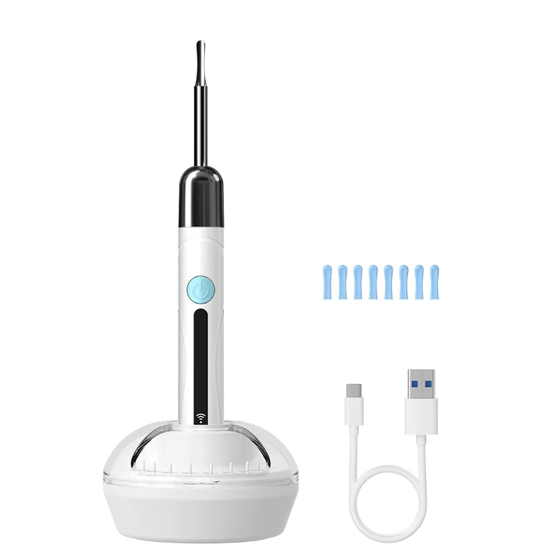 Cámara de limpieza visual de oídos WIFI, removedor de cerumen digital con 6 LED, resistente al agua, 4.2MM HD1080P, estuche con cucharas para oídos