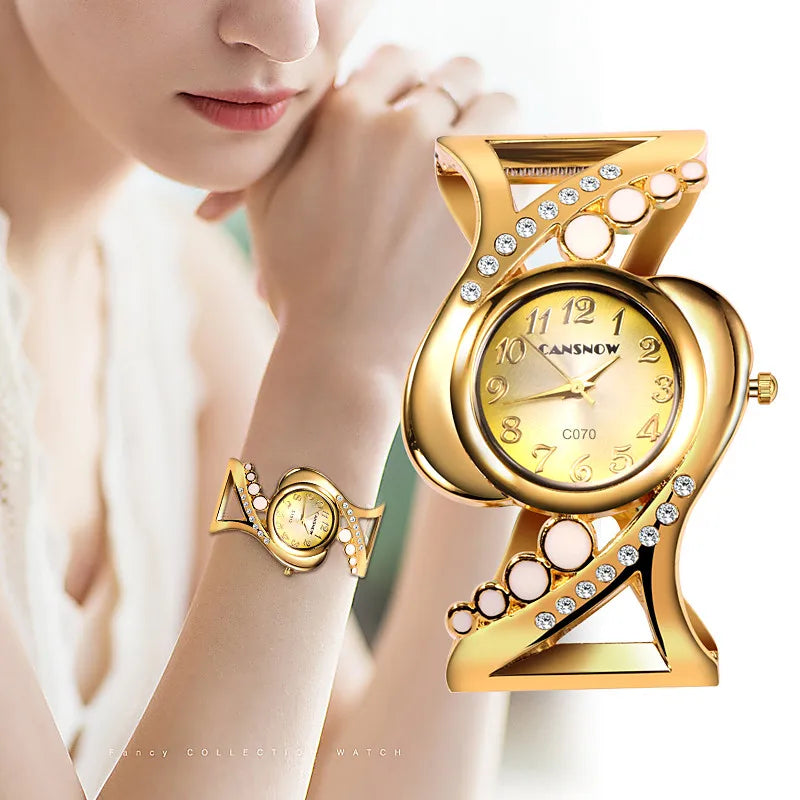 Women’s Luxury Crystal Bracelet Watch – Elegant Rhinestone Quartz Timepiece