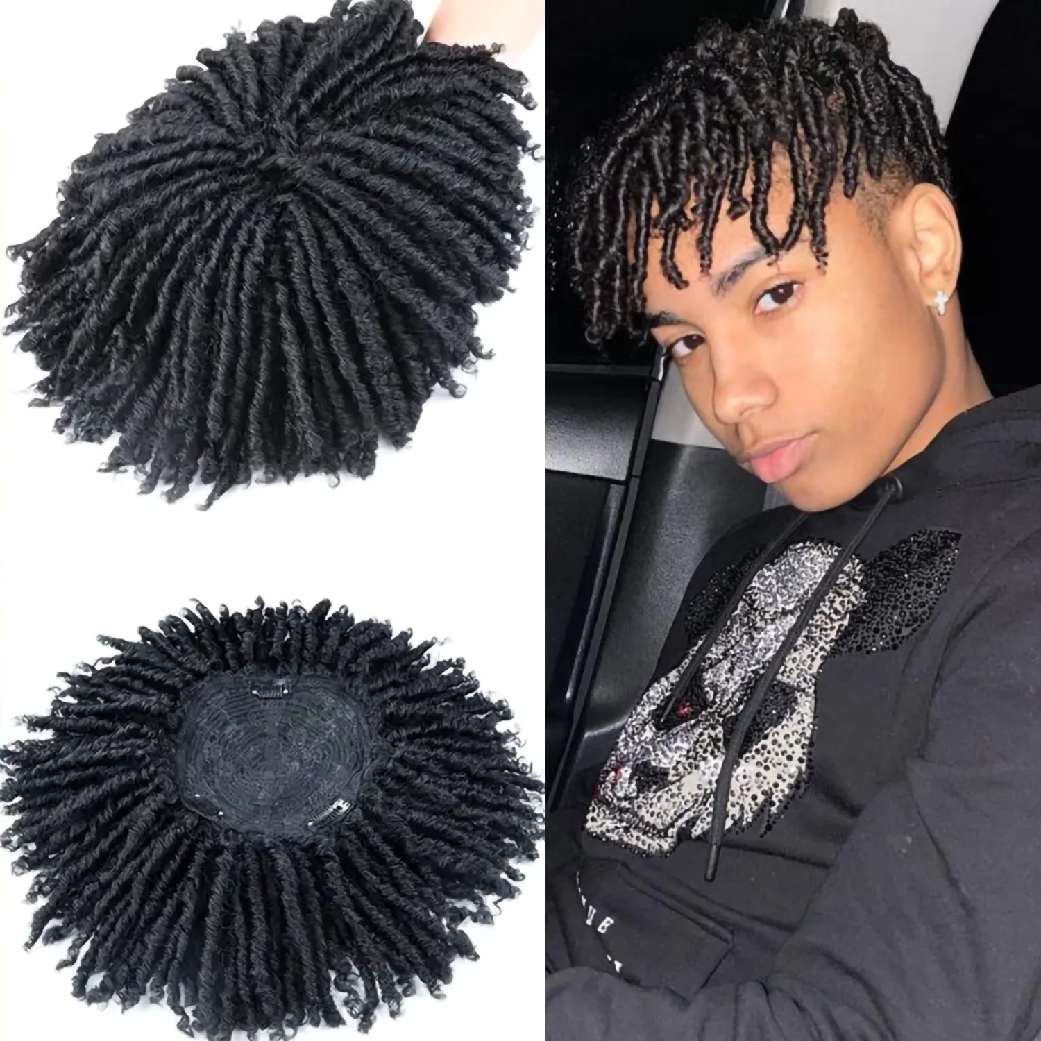 Synthetic Dreadlock Braided Half Wig Black Brown Blonde Gray Soft Faux Locs Cosplay Party Daily Wear Wigs for Women Men