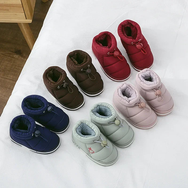 Kids Children Boys Girls Winter Slippers Non-slip Snow Boots Home Indoors Shoes Warm Child Baby Bedroom Shoes Slippers