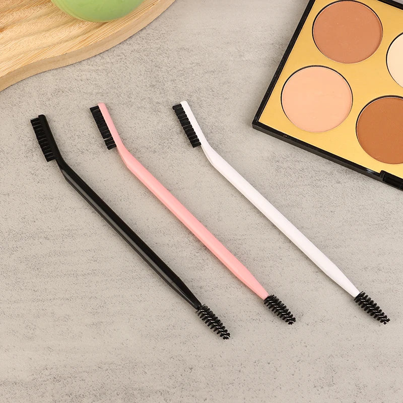 1 stk. øyenbrynsbørste med dobbel hode, vippekam, øyenbrynsvippeformer, øyenbrynsbørste for pleie av bryn, gjenbrukbart sminkeverktøy