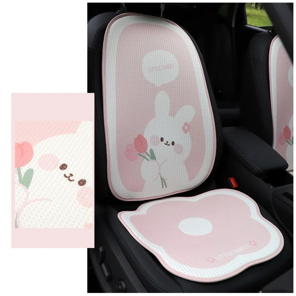 Bear Cartoon Bear Car Seat Cushion Protector Mat Breathable Summer Breathable Seat Pad Honeycomb Dust Proof Car Ice Silk Cushion