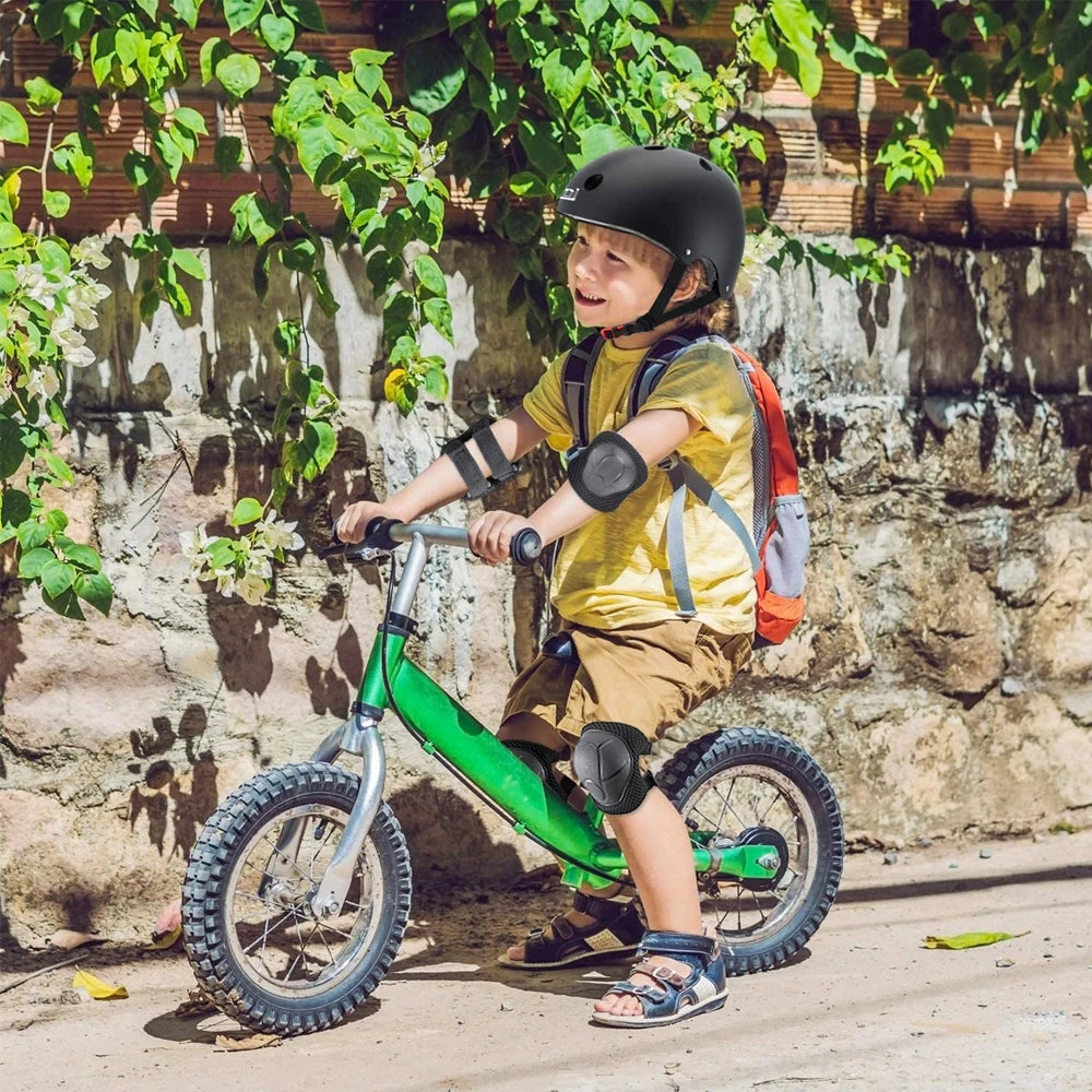 Juego de 6 piezas de equipo de protección infantil, rodilleras para niños pequeños de 3 a 14 años, rodilleras y coderas con protectores de muñeca 3 en 1 para patinaje y ciclismo