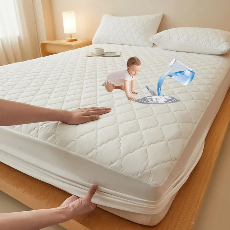 Vanntett madrassbeskytter Preget madrasstrekk Mykt, pustende, tilpasset madrasstrekk 120/150/180/220x200 Vaskbart