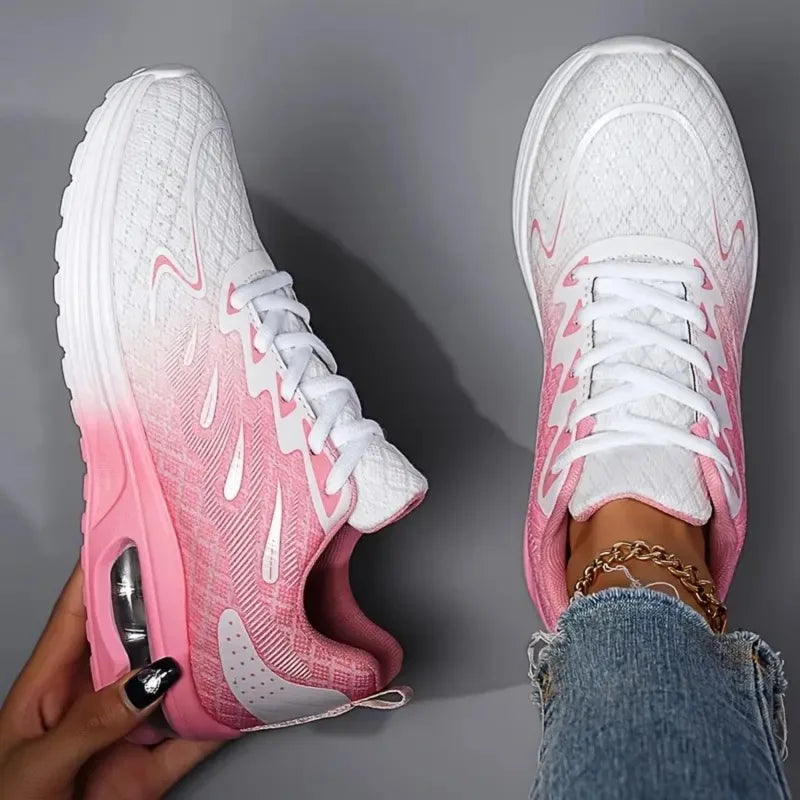 MAEDEF Damesko Løpesko Sportssko Dame Sneakers Mesh Pustende Sklisikre Flats Süle Güsko Vulkaniserte Sko Damesko