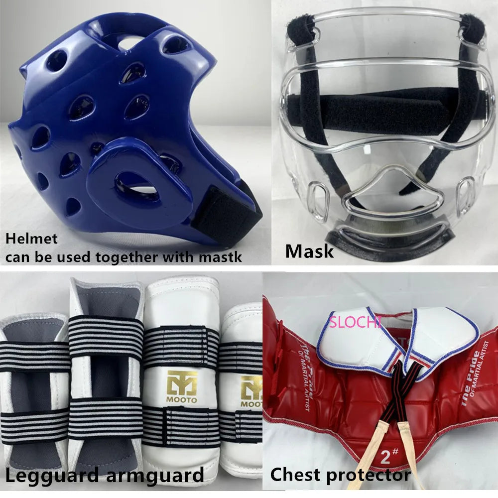 Équipement de protection pour enfants, boxe, taekwondo, équipement de combat réel, ensemble complet, épais, compétition, arts martiaux, combat, protection