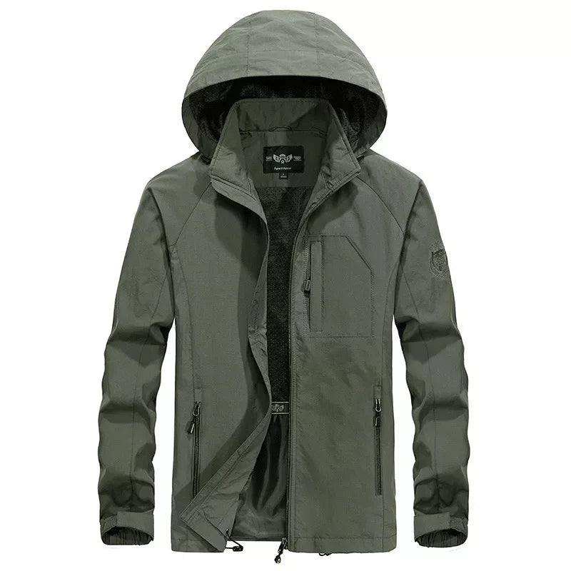 Chaqueta de hombre para senderismo y camping al aire libre, impermeable, cortavientos con capucha, abrigo informal nuevo de otoño, chaqueta táctica militar para hombre 6XL