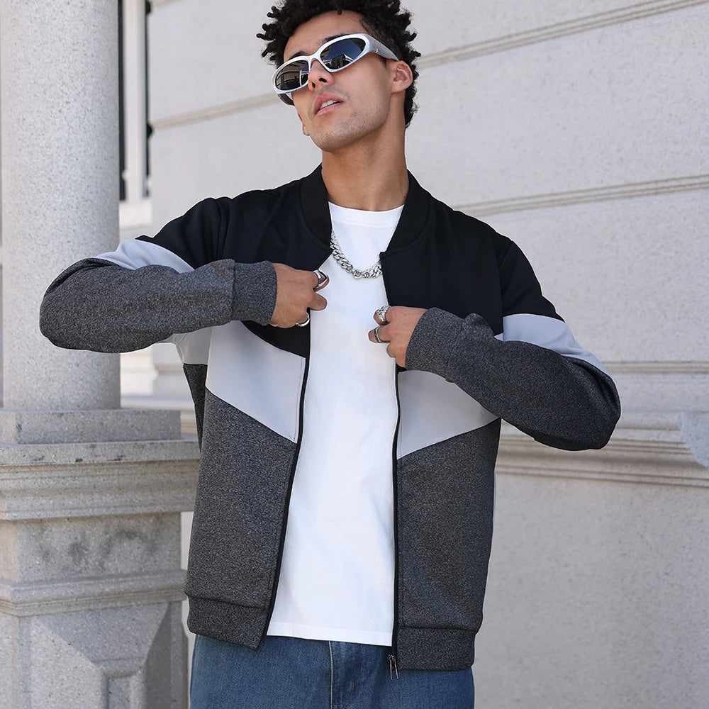 Chaquetas de hombre 25 nuevas, primavera, negocios, ocio, moda, color, cortavientos, bomber, sobrecamisa, cremallera, ropa urbana, ropa popular, talla de EE. UU.