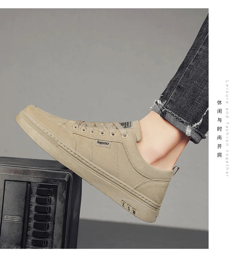 Zapatos de hombre nuevos, zapatos de seguridad de trabajo de primavera, antideslizantes, resistentes al desgaste, versátiles, informales, deportivos, de trabajo, zapatos de tabla para hombre