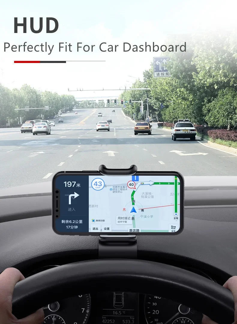 Soporte para teléfono de coche giratorio 360°, soporte universal para celular, soporte para salpicadero de coche con agarre automático, soporte fijo para teléfono móvil