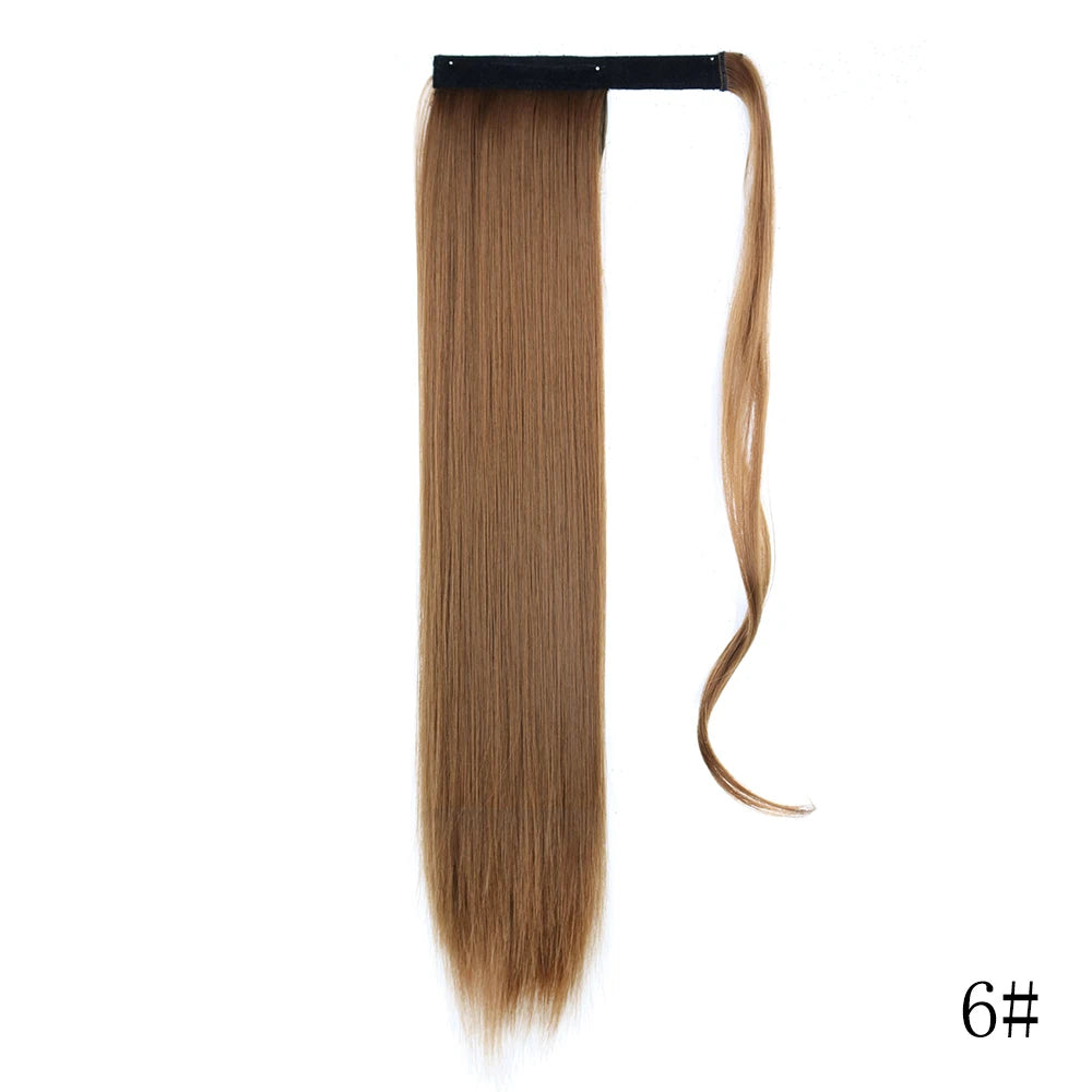 LISI GIRL Synthetic 22/34 Inches Wrap Ponytail Long Afro Curly Hair Extensions Hairpieces Pony Tail Fake Hair Heat Resistant
