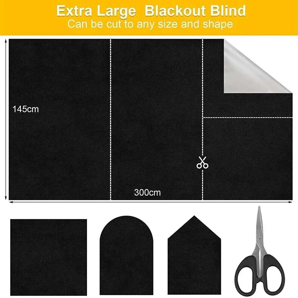 Cortina Opaca de Viaje Portátil DIY, Aislante Térmica para Ventana, Cortinas de Cocina Adhesivas sin Perforaciones, Tela Negra