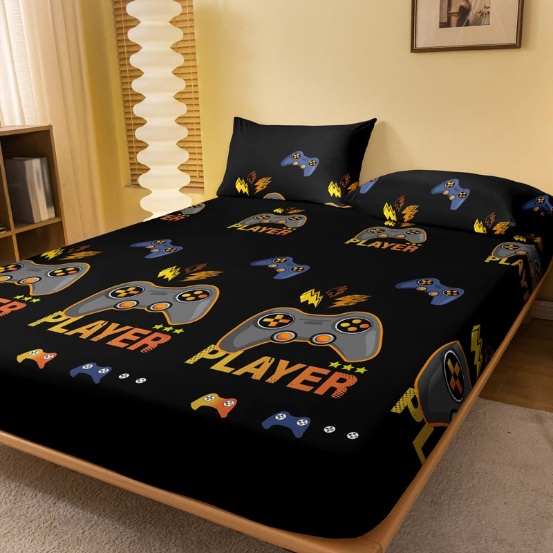 1 Simple modern printed matte Fitted Sheet, bedroom printed bed cover, bedding (excluding pillowcases)