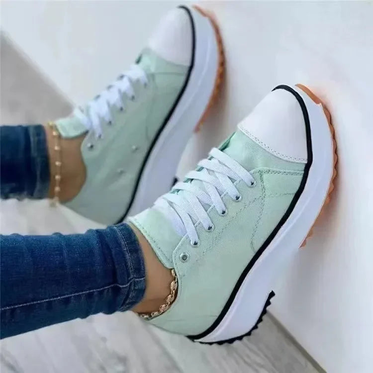 Women's New Casual Single Shoes for Women Autumn Summer Round Head Canvas Solid Color Low Top Large Size Women's Shoes