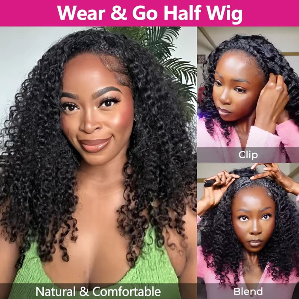 Kinky Curly Half Wig