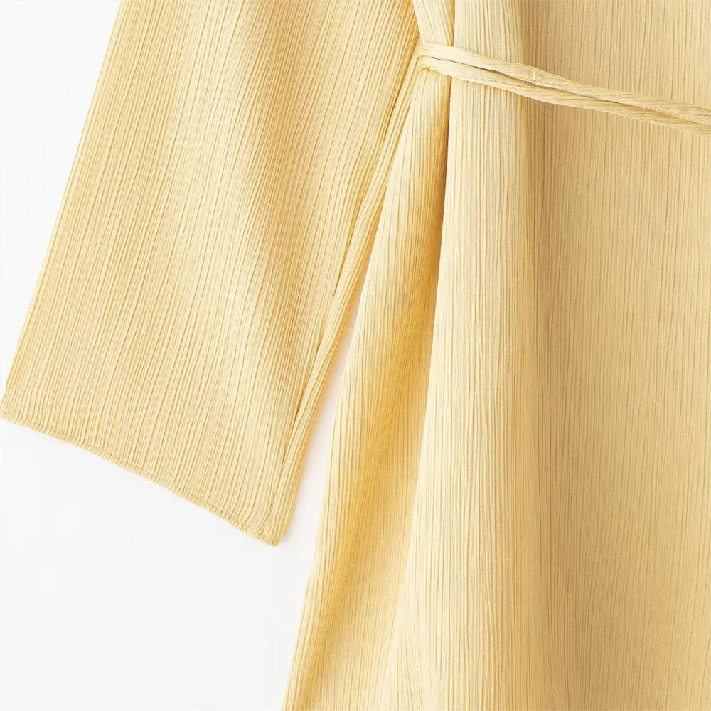 Pijama para mujer, conjunto de 2 piezas estilo kimono, blusas sueltas con cordones, pantalones anchos, ropa de dormir para mujer