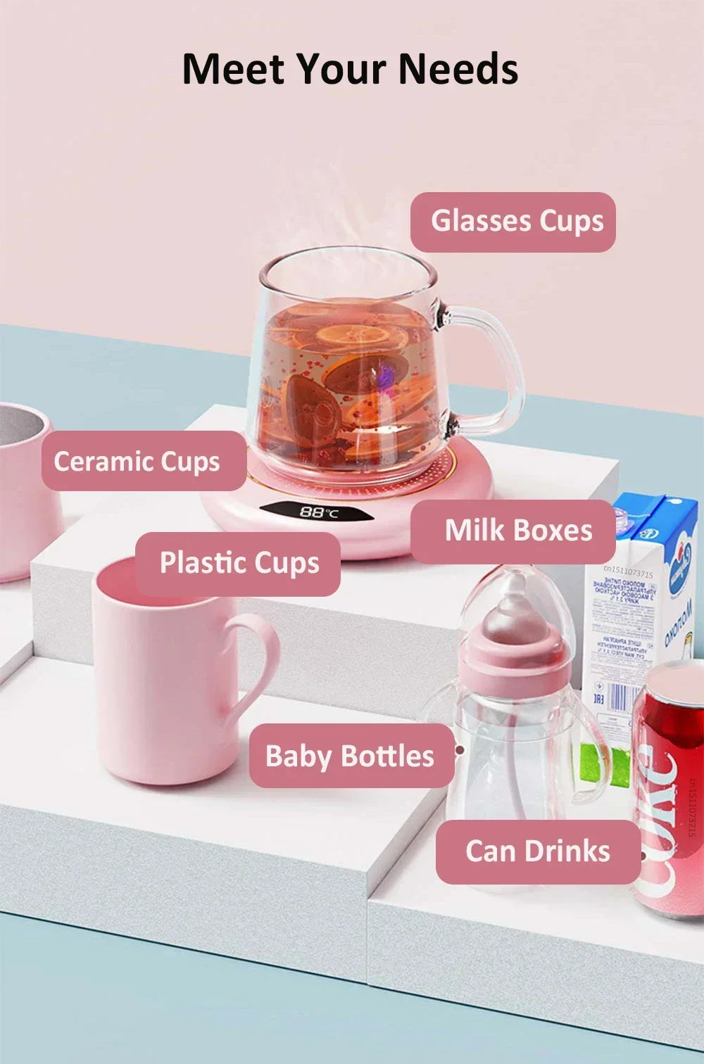 Calentador de Tazas Calentador Eléctrico de Tazas USB para Café Leche Té Almohadilla Calefactora de Agua Posavasos Termostáticos Calentador de Tazas para Hogar Oficina